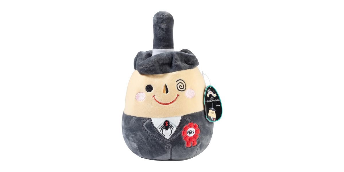 A small plush toy in the shape of the mayor from the movie &quot;The Nightmare Before Christmas&quot;
