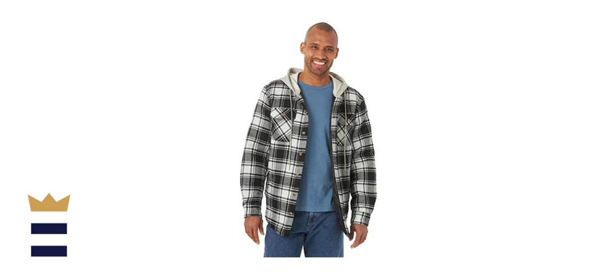Wrangler Authentic Men’s Long Sleeve Flannel Jacket in Caviar