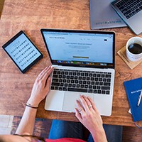 a person using a laptop