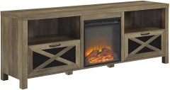 Walker Edison Modern Farmhouse Fireplace TV Stand