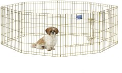 MidWest Homes for Pets Gold Finish Foldable Metal Dog Exercise Pen