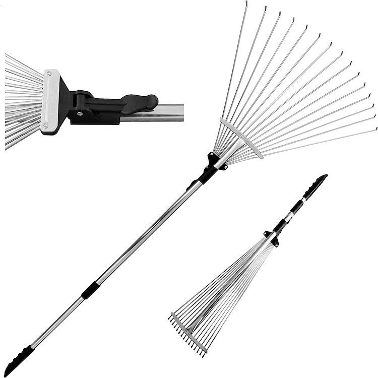 Tabor Tools Telescopic Metal Rake