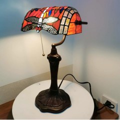 Bieye Vintage Banker's Desk Lamp, Dragonfly