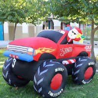 Goosh 7-Foot Santa Claus on Truck Christmas Inflatable