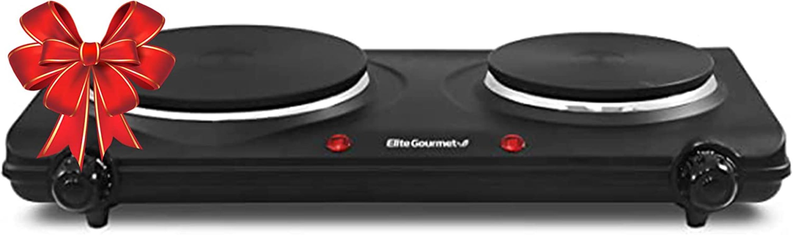 Elite Gourmet Countertop Double Cast Iron Burner