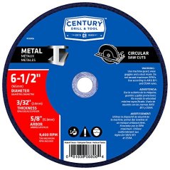 Century Drill and Tool Metal Abrasive Saw Blade, 6 1/2 Inch