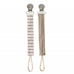 Itzy Ritzy Linen Pacifier Clips, 2-Pack