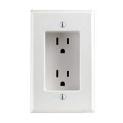 Leviton 689-W 15A 1-Gang Recessed Duplex Receptacle