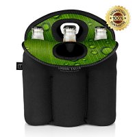 London Tailor Neoprene Bottle Tote Carrier Cooler - Holds a Six (6) Pack of Beer or Soda Bottles or Cans