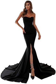 Miss ord Strapless Asymmetric Evening Dress