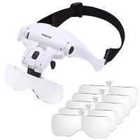 NZQXJXZ Headband Magnifier Glasses LED Magnifying Loupe