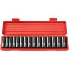 TEKTON 1/2-Inch Drive Deep Impact Socket Set, Metric, Cr-V, 6-Point, 10 mm - 24 mm, 15 Sockets