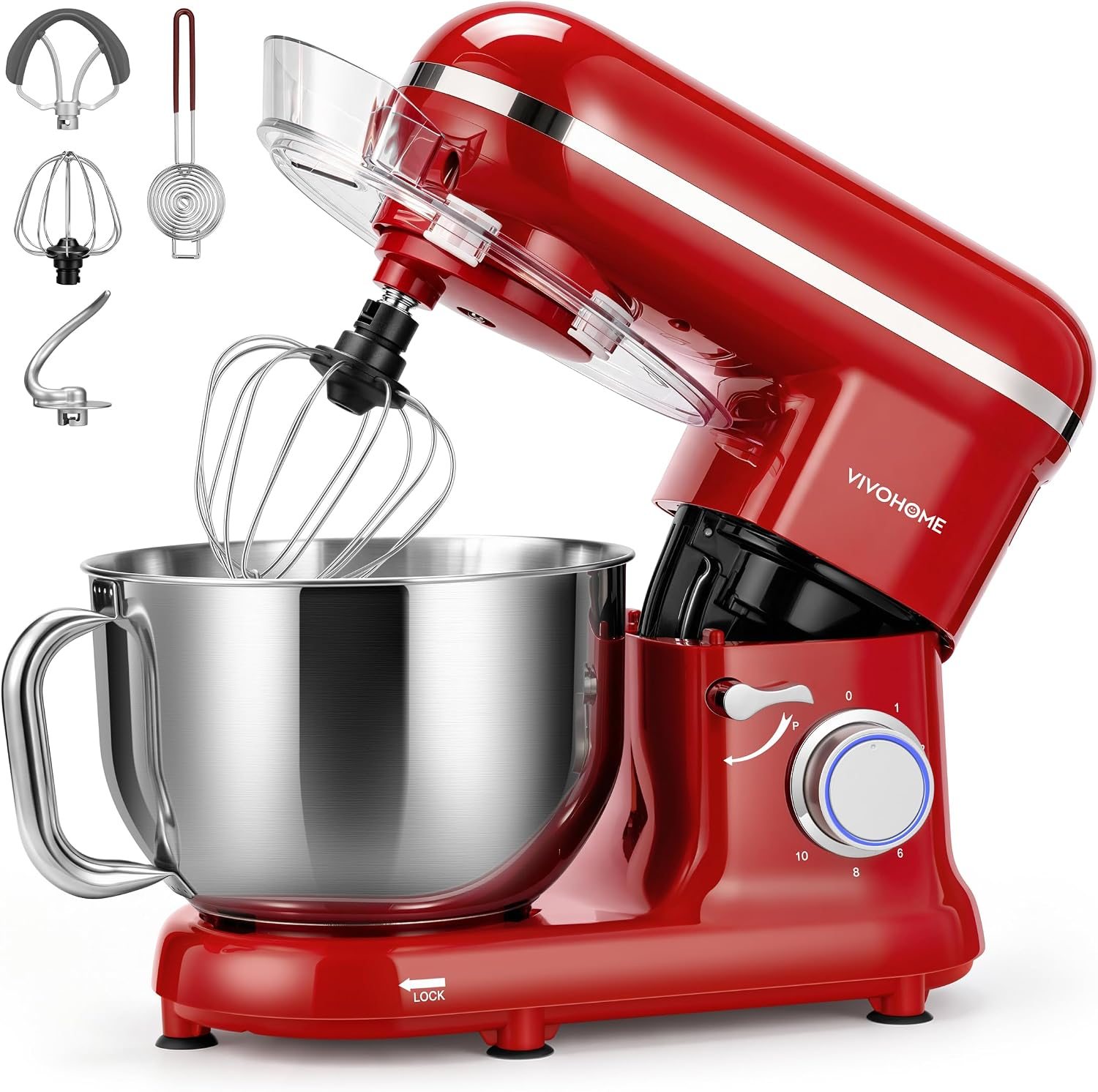 VIVOHOME 6-Quart 10-Speed Tilt-Head Stand Mixer